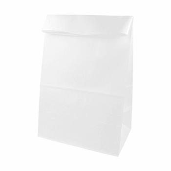 Sac papier SOS sans anses 22 + 14 x 37 cm neutre BLANC - 4 cartons de 500 unités