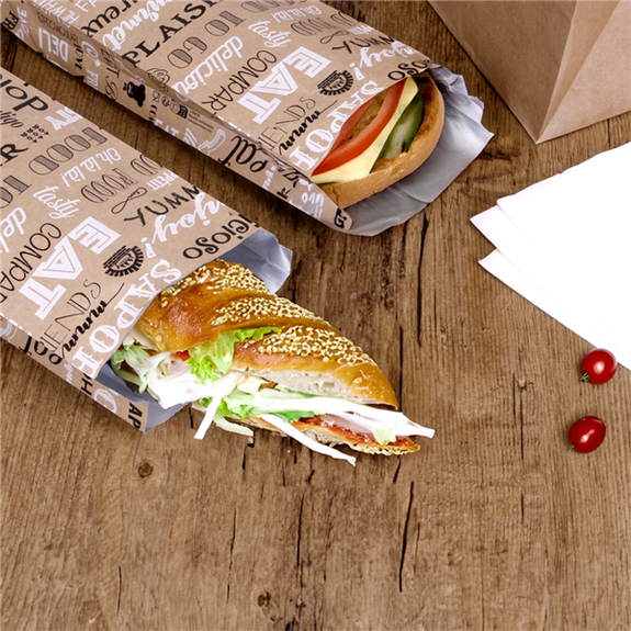 Sac burger Parole ALU KRAFT 14 + 7 x 22 cm - pack de 500 unités