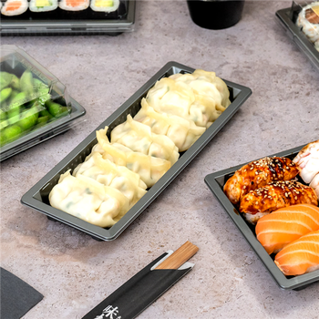 Barquette Sushi en RPET 100% recyclé 225 ml - 22 x 9 x 2 cm - pack de 328 unités