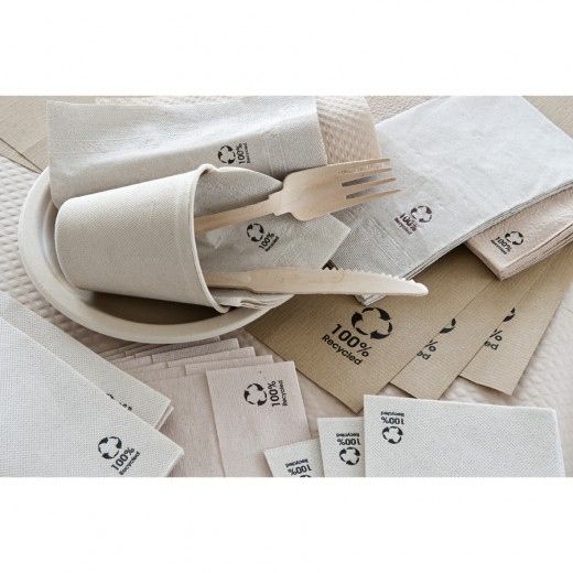 Serviette 1 pli 30x30cm Beige FEEL GREEN - Carton de 2400 unités