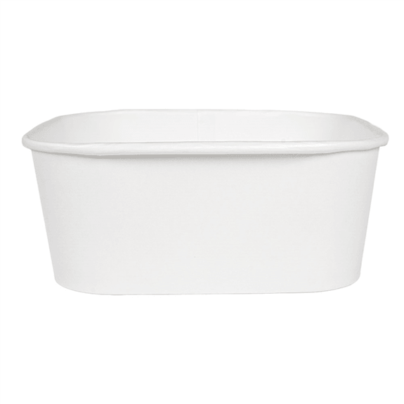 Boîte à salade carré en carton BLANCHE 1410 ml - carton de 300 unités