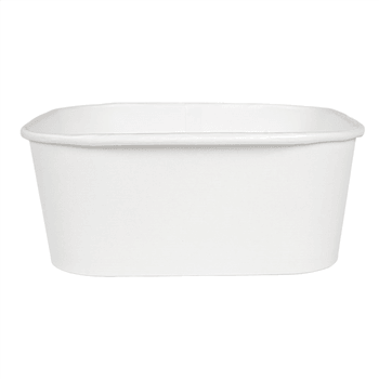 Boîte à salade carré en carton BLANCHE 1410 ml - carton de 300 unités