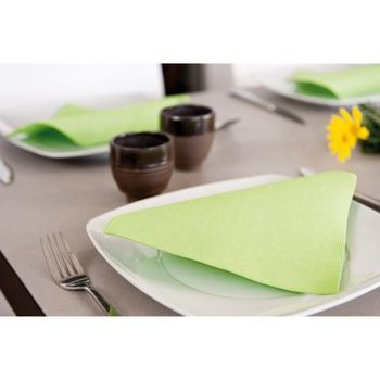 Serviette Double Point® 20x20cm cocktail VERT ANIS PASTEL - 7 cartons de 2400 unités