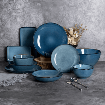 Bol triangulaire 680 ml STONEWARE BLEU 15 x 8.3 cm- 30 unités (5 paquet de 6 unités)