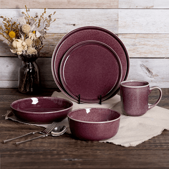 Tasse 390 ml STONEWARE BORDEAUX 9 x 10 cm- 30 unités (5 paquet de 6 unités)