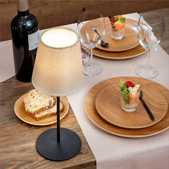 Lampe de table LED sans fil  intérieure et extérieure Toile élégante 12.5 x 33 cm - Vendu à l'unité