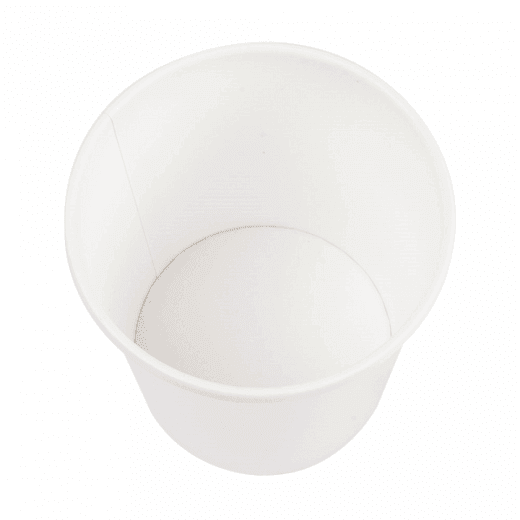 Récipient en carton double paroi avec couvercle BLANC neutre 480 ml - pack de 25 unités