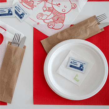 Etui pour couverts 7+4x22cm naturel - cellulose  -  25000 unités