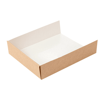 Part en carton pour tarte rectangle en carton ondulé nano micro kraft 15 x 12 x 3.5 cm - pack de 200 unités