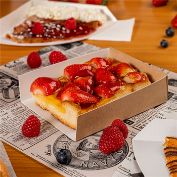 Part en carton pour tarte rectangle en carton ondulé nano micro kraft 15 x 12 x 3.5 cm - pack de 200 unités