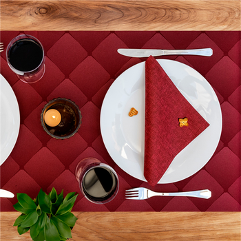 Chemin de table Soft en rouleau 24 m prédécoupé de 40 x 120 cm Bordeaux - Carton 6 rouleaux