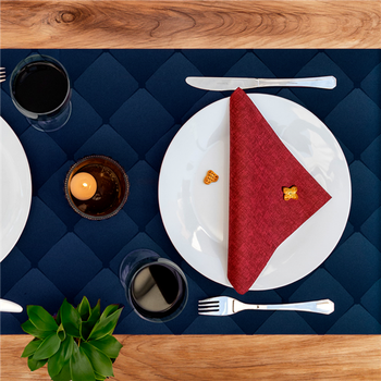 Chemin de table Soft en rouleau 24 m prédécoupé de 40 x 120 cm Bleu marine - Carton 6 rouleaux