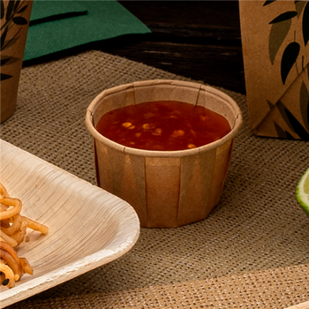 Pot en papier plissé naturel 45 ml - lot de 1000 unités