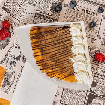 Barquette à crêpe en carton ondulé nano micro MARRON - 17 x 17 x 2.5 cm - pack de 100 unités