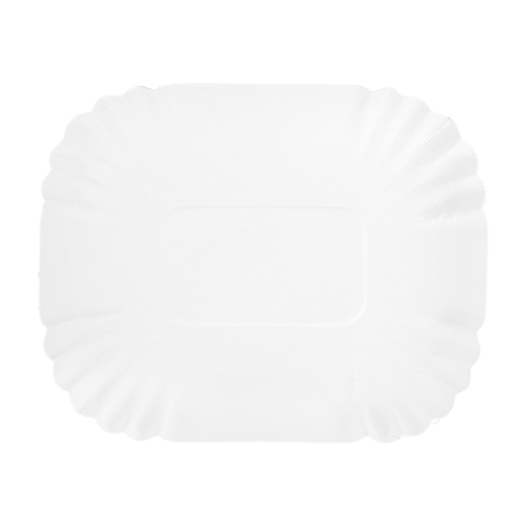 Plateau en carton blanc pâtisseries & fast-foods 15 x 12 x 2 cm - carton de 2000 unités