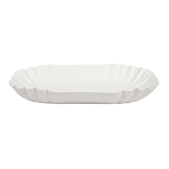 Plateau en carton blanc pâtisseries & fast-foods 15 x 12 x 2 cm - carton de 2000 unités
