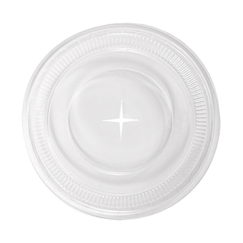 Couvercle plat en PLA avec croix pour pot compostable en PLA 40 cl à ras bord - carton de 800 unités