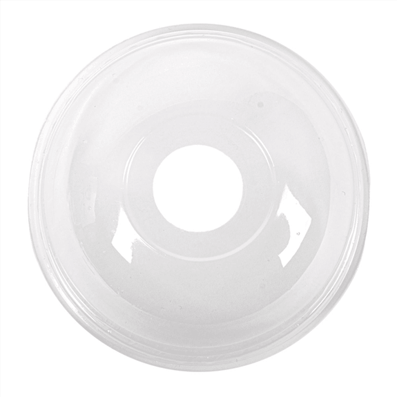 Couvercle dôme en PLA avec trou pour pot compostable en PLA 40 cl à ras bord - carton de 800 unités