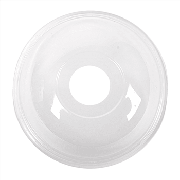 Couvercle dôme en PLA avec trou pour pot compostable en PLA 40 cl à ras bord - carton de 800 unités
