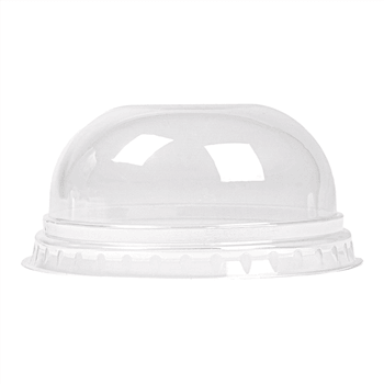 Couvercle dôme en PLA sans trou pour pot compostable en PLA 40 cl à ras bord - carton de 800 unités