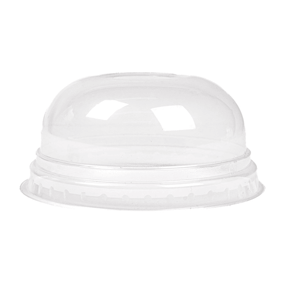 Couvercle dôme en PLA avec trou pour pot compostable en PLA 20 cl à ras bord - carton de 1250 unités