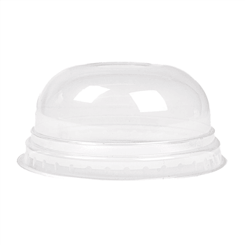 Couvercle dôme en PLA avec trou pour pot compostable en PLA 20 cl à ras bord - carton de 1250 unités