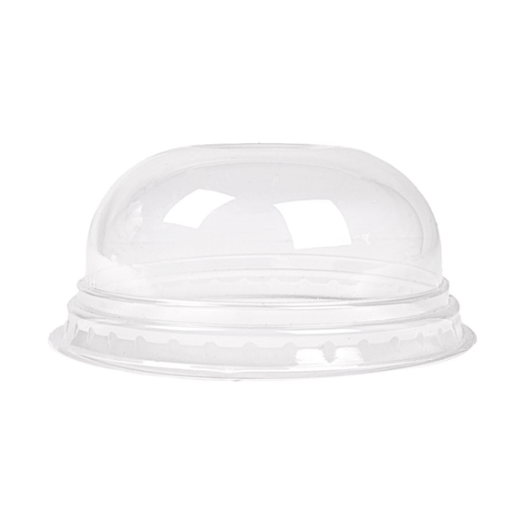 Couvercle dôme en PLA avec trou pour pot compostable en PLA 57.5 cl à ras bord - carton de 800 unités