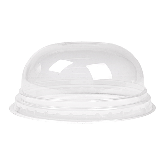 Couvercle dôme en PLA sans trou pour pot compostable en PLA 57.5 cl à ras bord - carton de 800 unités