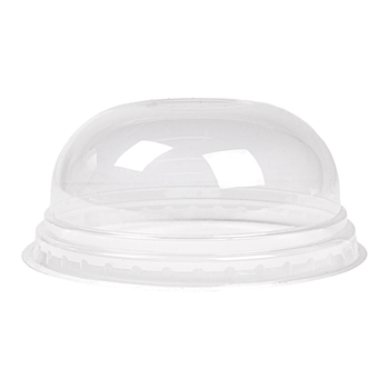 Couvercle dôme en PLA sans trou pour pot compostable en PLA 57.5 cl à ras bord - carton de 800 unités