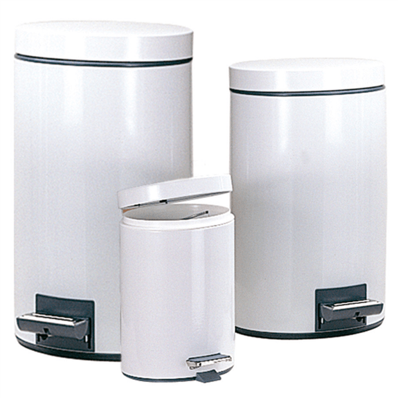 Poubelle à pédale avec réceptacle intérieur 3 L - Epoxy Blanc