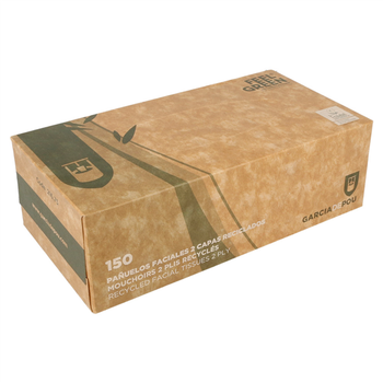 Mouchoirs en papier recyclé 2 plis par boite de 150- 21x21cm -  Carton de 25 boites