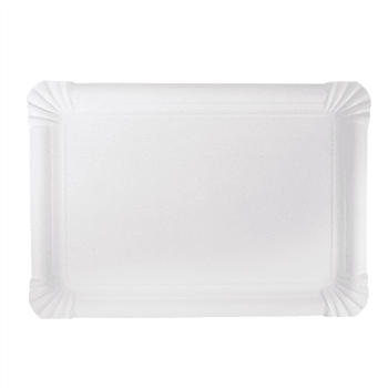 Plateau en carton blanc pâtisseries & fast-foods 30 x 21 cm - pack de 125 unités