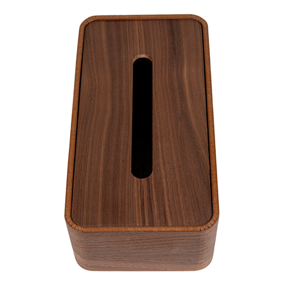 Distributeur bois marron foncé pour boite de mouchoirs rectangulaire -  Vendu à l'unité