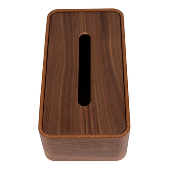 Distributeur bois marron foncé pour boite de mouchoirs rectangulaire -  Vendu à l'unité