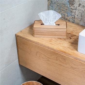 Distributeur bois naturel pour boite de mouchoirs rectangulaire -  Vendu à l'unité