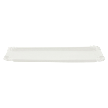 Plateau en carton blanc pâtisseries & fast-foods 23 x 8 cm - carton de 2500 unités
