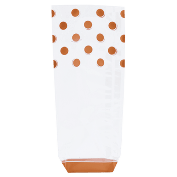 Sachet avec fond PP rigide POIS CARAMEL 120 x 275 mm - carton de 1000 unités