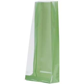 Sachet SOS fond PP Vert Pastel 80 + 40 x 200 mm - carton de 1000 unités