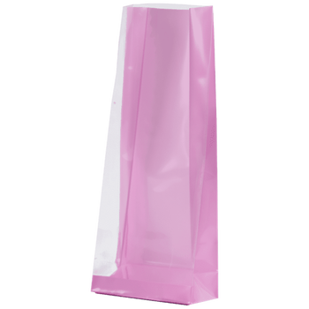 Sachet SOS fond PP Framboise Pastel 80 + 40 x 200 mm - carton de 1000 unités