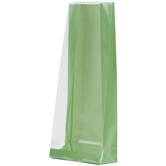 Sachet SOS fond PP Vert Pastel 90 + 45 x 240 mm - carton de 1000 unités