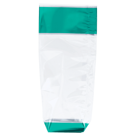 Sachet avec fond PP GLACÉ VERT 100 x 220 mm - carton de 1000 unités