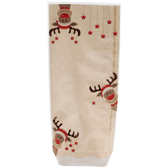 Sachet avec fond PP Les 3 Rennes 100 x 220 mm - carton de 1000 unités