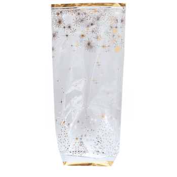 Sachet métallisé avec fond PP NOËL SCINTILLANT 100 x 220 mm - pack de 100 unités