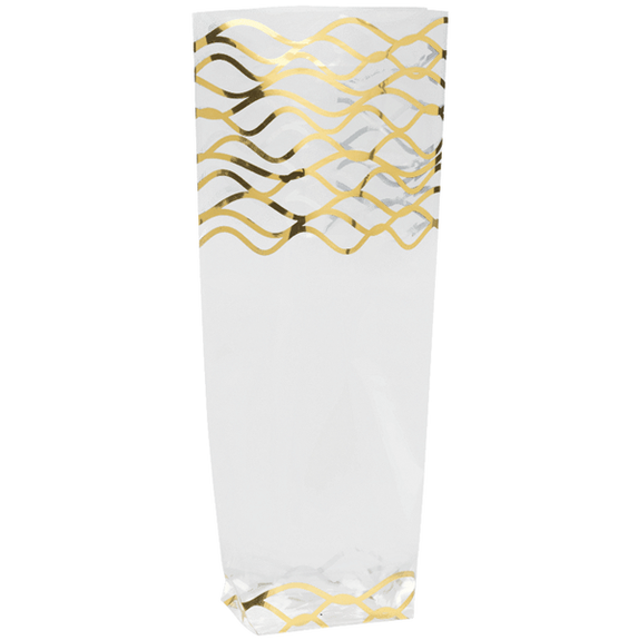 Sachet avec fond PP VAGUES OR 120 x 275 mm - carton de 1000 unités
