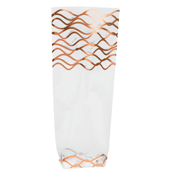 Sachet avec fond PP VAGUES ROSE GOLD 100 x 220 mm - carton de 1000 unités