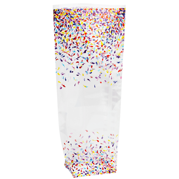 Sachet avec fond PP CONFETTIS 140 x 305 mm - carton de 1000 unités