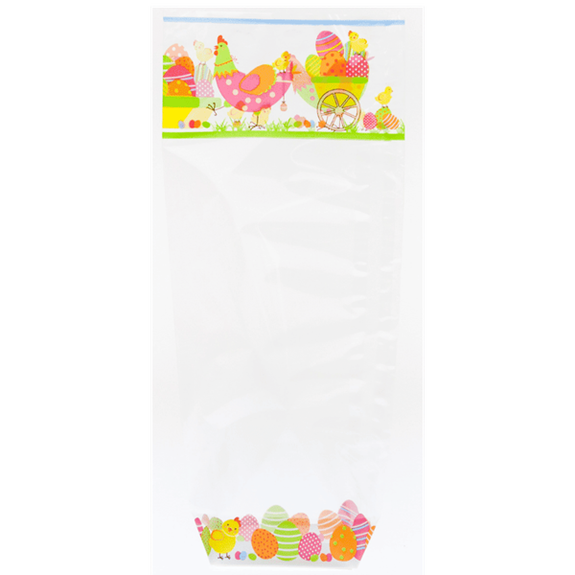 Sachet avec fond PP PICORETTE (PÂQUES) 100 x 220 mm - carton de 1000 unités