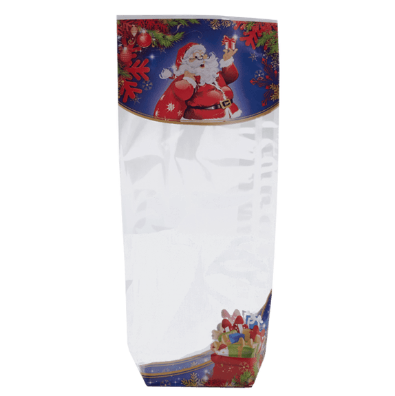 Sachet avec fond PP LA HOTTE DU PERE NOEL 140 x 305 mm - paquet de 100 unités