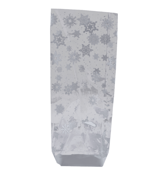 Sachet avec fond PP LES FLOCONS 120 x 275 mm - pack de 100 unités