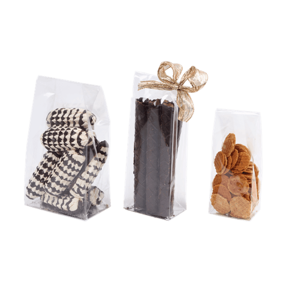 Sachet SOS fond PP argent 60 + 40 x 200 mm - carton de 1000 unités